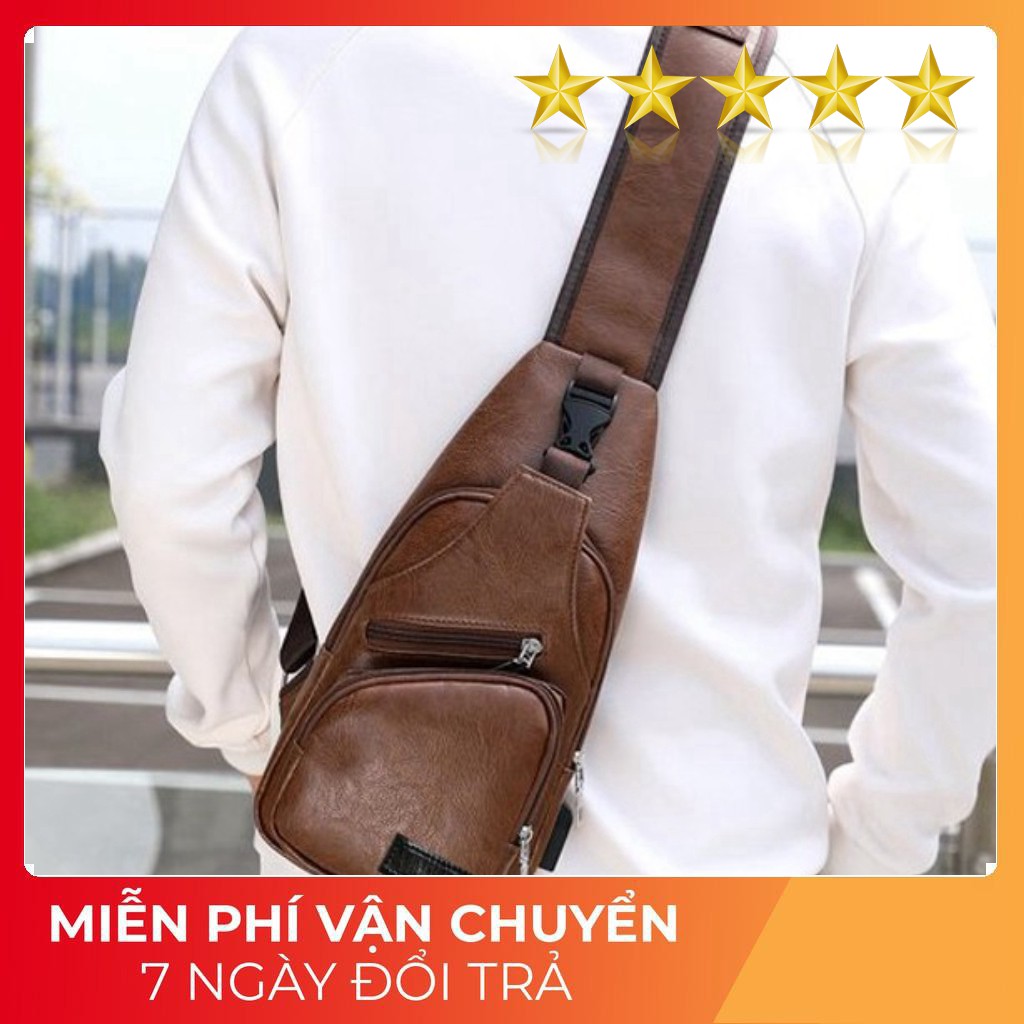 Túi đeo chéo da pu bao tử nam &amp; nữ hàng loại 1 style 4 ngăn cao cấp 2 màu ĐEN &amp; NÂU | steven