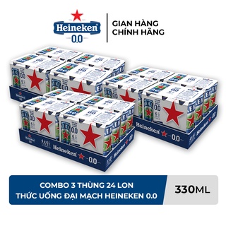 HỎA TỐC HCM Combo 3 Thùng 24 lon Thức uống đại mạch Heineken 0.0 330ml lon