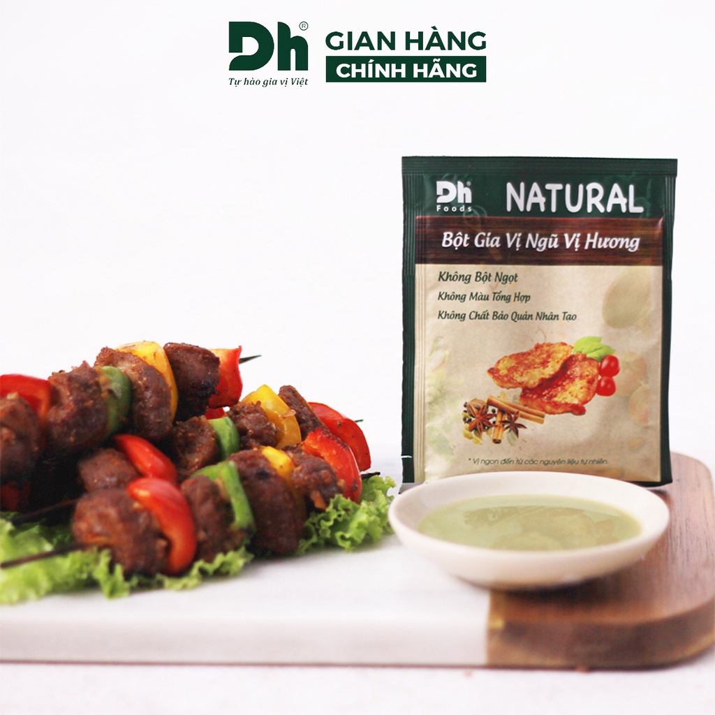 Bột gia vị ngũ vị hương Natural DH Foods ướp thịt nêm sẵn thành phần tự nhiên gói 10gr - DHGVT78