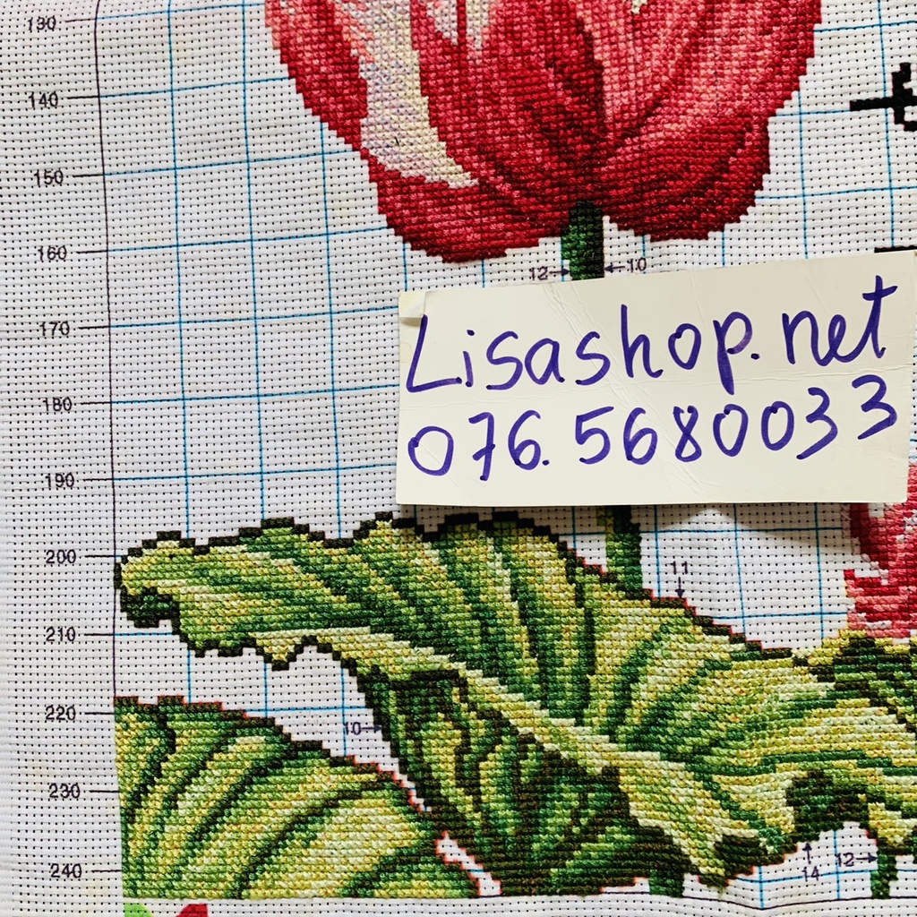 Tranh thêu chữ thập TÂM đã thành phẩm 63x42cm đã thêu rùi