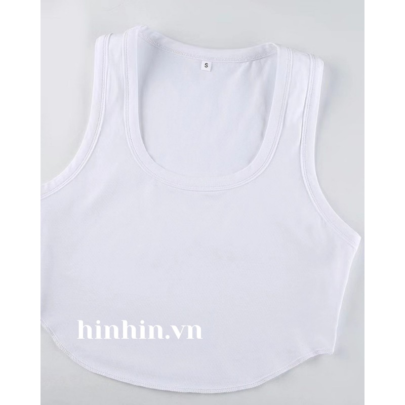 Áo croptop 3 lỗ vạt cong HAC126 - Hỉn Hỉn Store