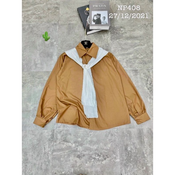 Áo sơ mi phối khăn siêu phẩm cho các chị em🥰