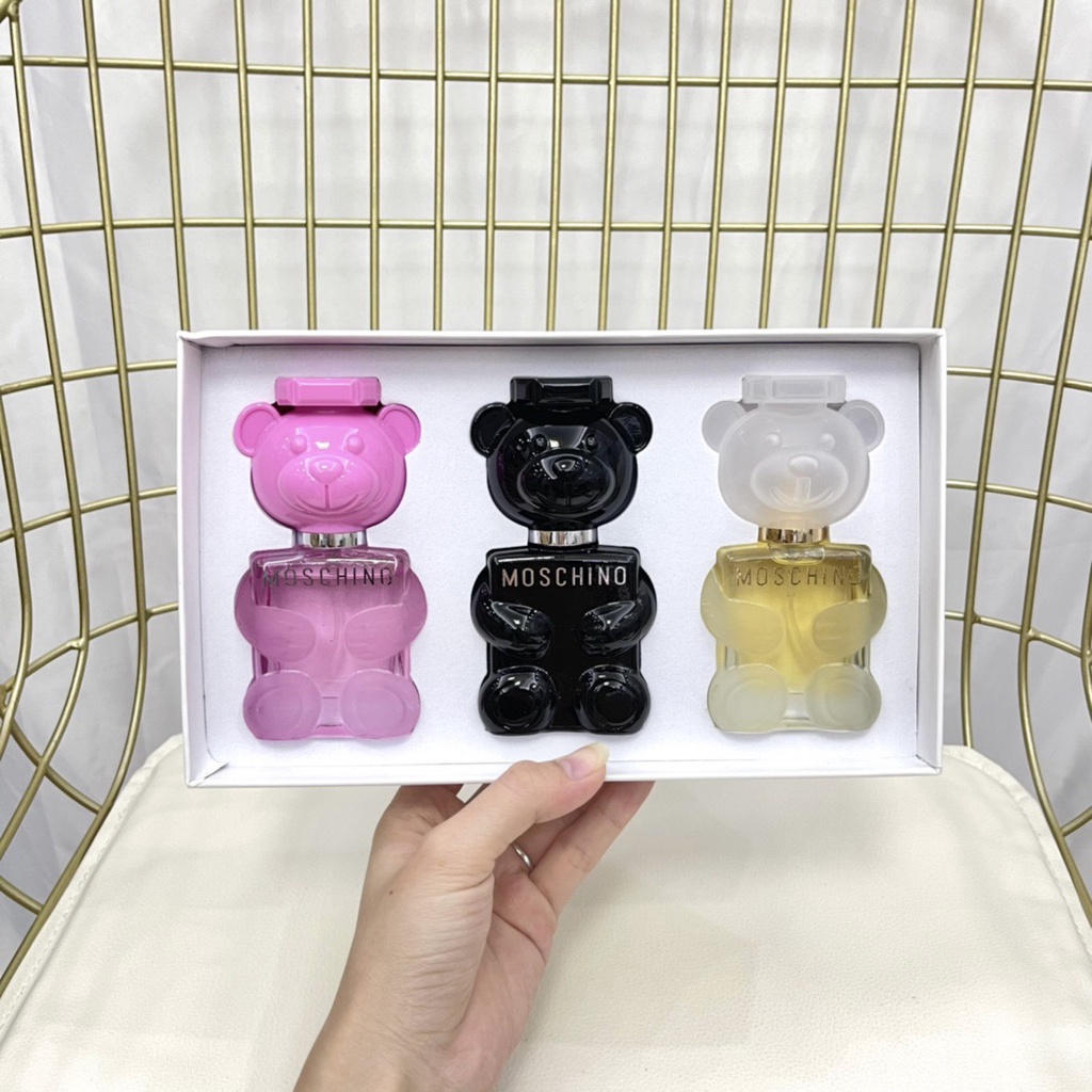 Bộ 3 chai nước hoa MOSCHINO 30ml hình gấu bông mẫu trung bình