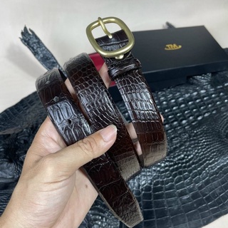 ✅ Thắt lưng dây nịt nam,nữ da cá sấu thật bản nhỏ 2.9cm TM68 ✅ Dây thắt lưng da mặt khóa kim đồng phần da bụng cá sấu