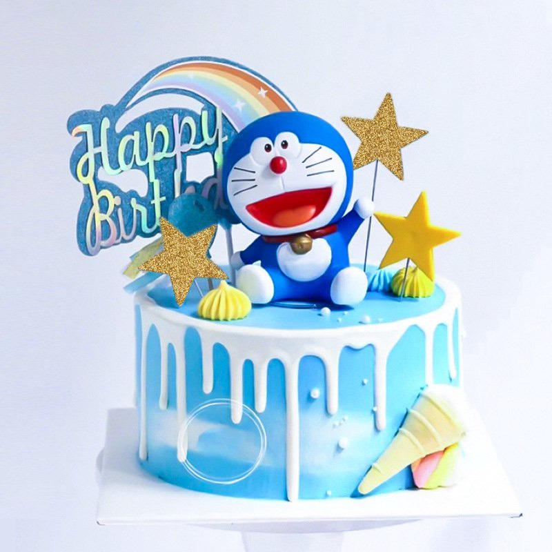 – Tượng Nobita và Doraemon - Trang trí bánh sinh nhật bánh kem