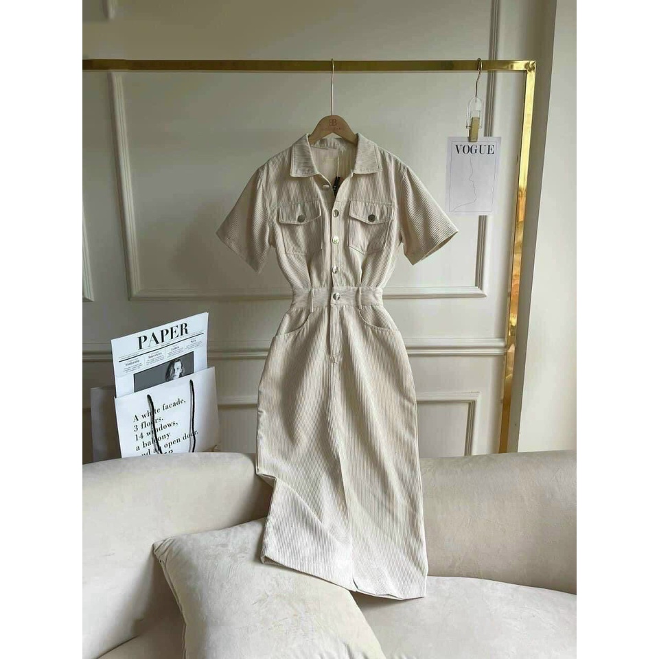 (Sale Freeship)Đầm thiết kế tăm nhung túi hộp cao cấp,đầm sơ mi công sở from suông nhẹ có thắt lưng,hàng chuẩn shop