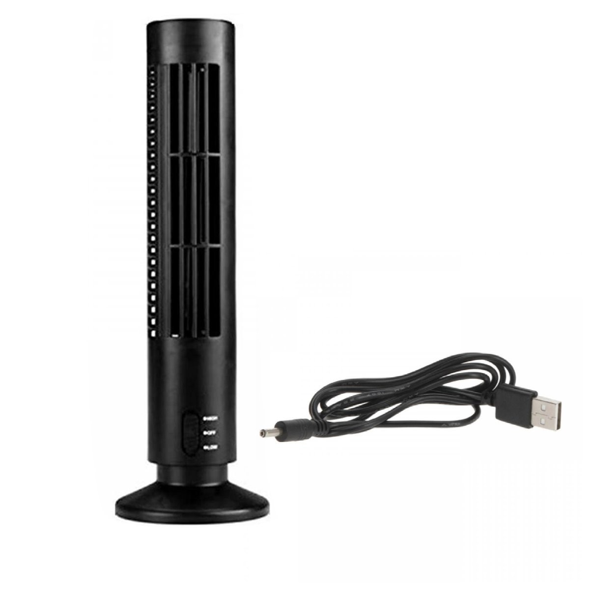 Portable USB Tower Fan PC Laptop Desktop Cooling Fan Bladeless Air Conditioner