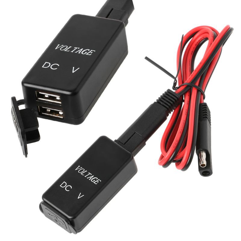 Waterproof 12V Car Motorbike SAE To USB Charger Voltmeter for Cell Phone Tablet