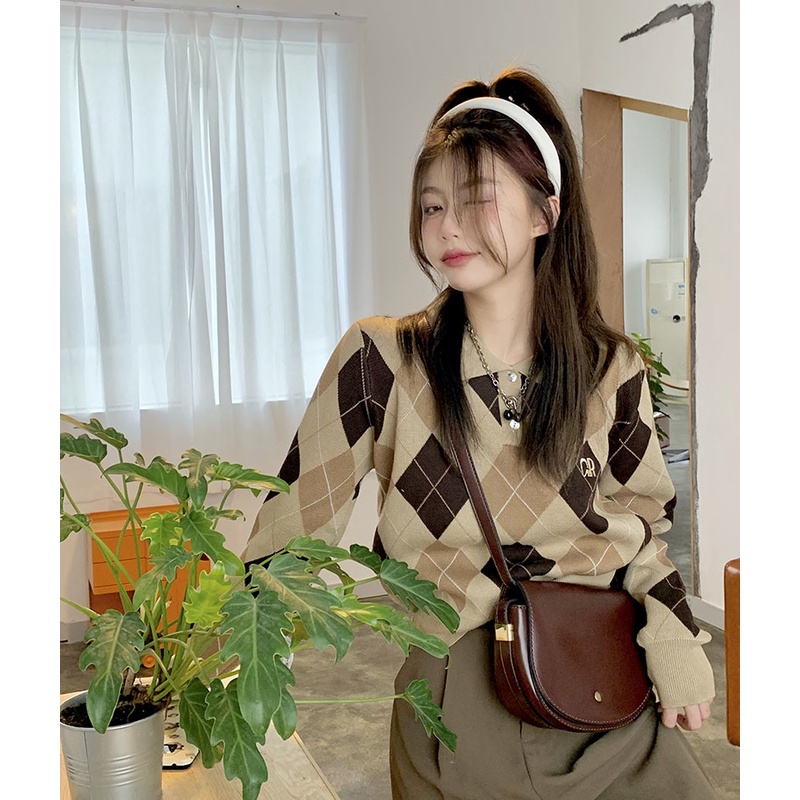 QKOOLE Áo nữ  tay dài cổ bẻ thời trang Hàn Quốc xinh xắn