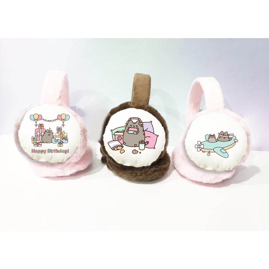 bịt tai lông pusheen BTL32 Bịt tai ấm mùa đông dễ thương cute hoạt hình