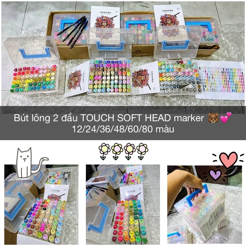 Bộ bút lông 2 đầu marker TOUCH SOFT HEAD nhiều phiên bản 🐻💕 phù hợp viết, vẽ trang trí, thiết kế, làm báo tường, đồ án 🌟