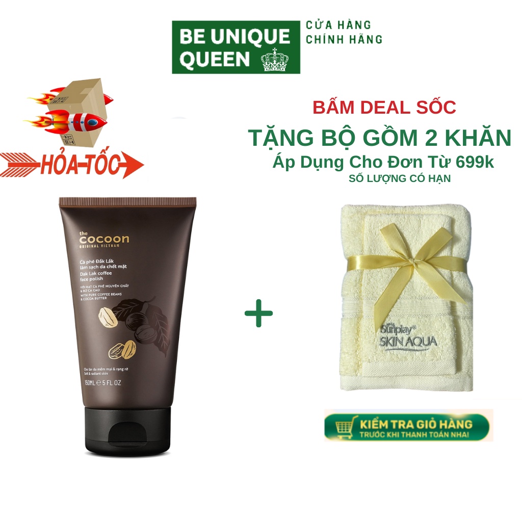 Tẩy tế bào da chết mặt cà phê Đắk Lắk Cocoon cho làn da mềm mại &amp; rạng rỡ 150ml