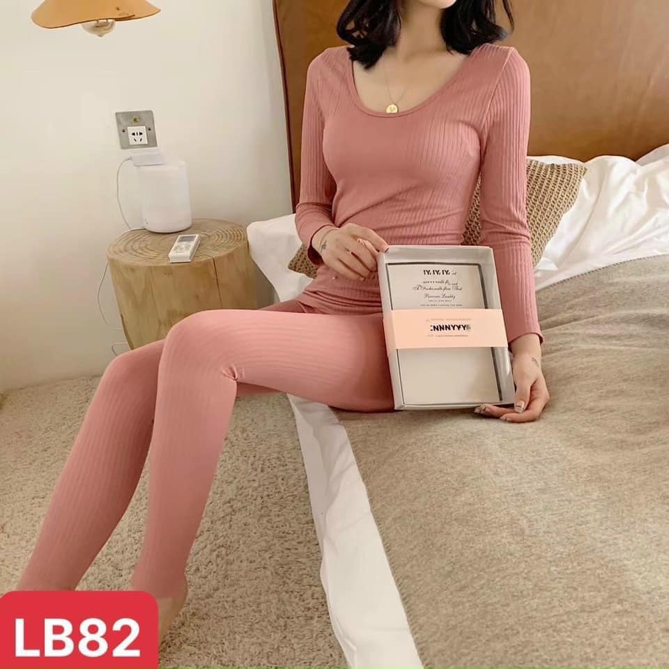 Bộ quần áo giữ nhiệt vải len tăm co giãn ôm sát cơ thể NỮ HENNY ROE Cao Cấp- Hàng Loại 1 | BigBuy360 - bigbuy360.vn