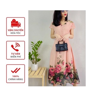 Đầm xèo voan hoa chân hàng thiết kế cao cấp bigsize size M đến 2Xl