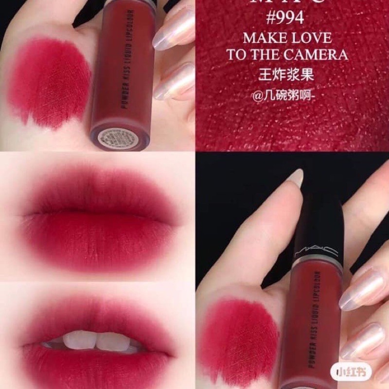 Son Mac 994 make love to the camera đỏ rượu- powder kiss liquid