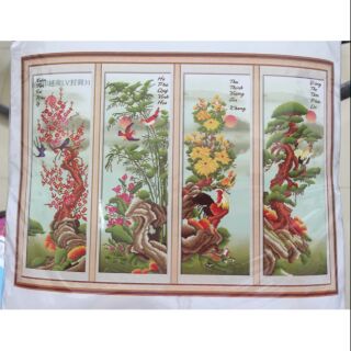 Tranh thêu 3D tứ quí lv3235