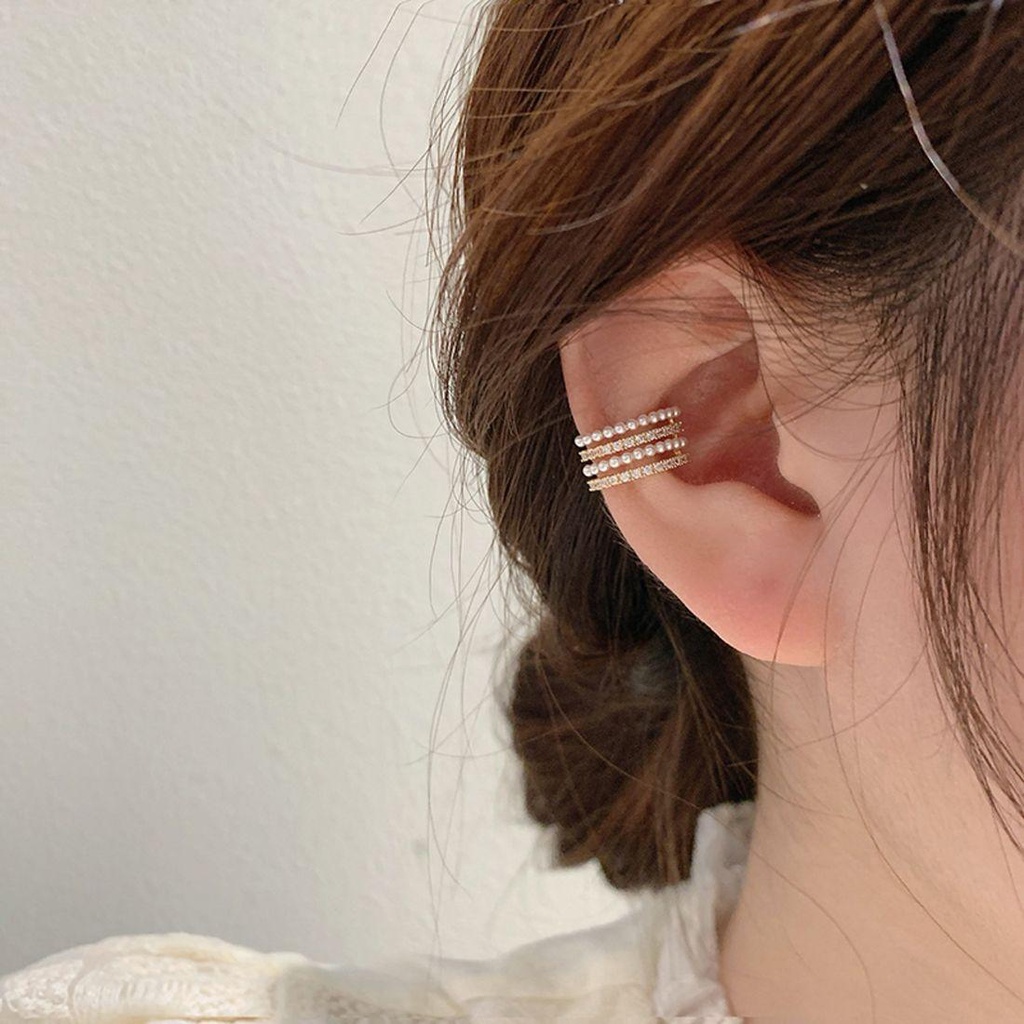 Khuyên Kẹp Vành Tai Bằng Kim Loại Không Xỏ Lỗ Phong Cách Tối Giản