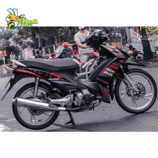 Ten rời xe axelo xám đỏ đen Tem xe