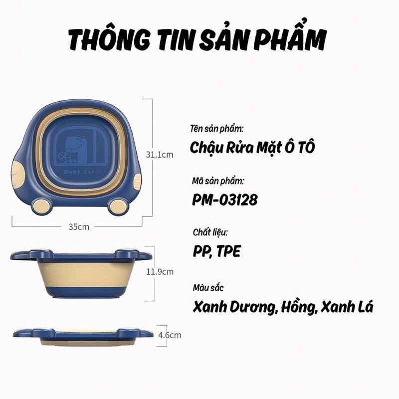 CHẬU RỬA MẶT GẤP GỌN CHO BÉ YÊU SIÊU SỊN