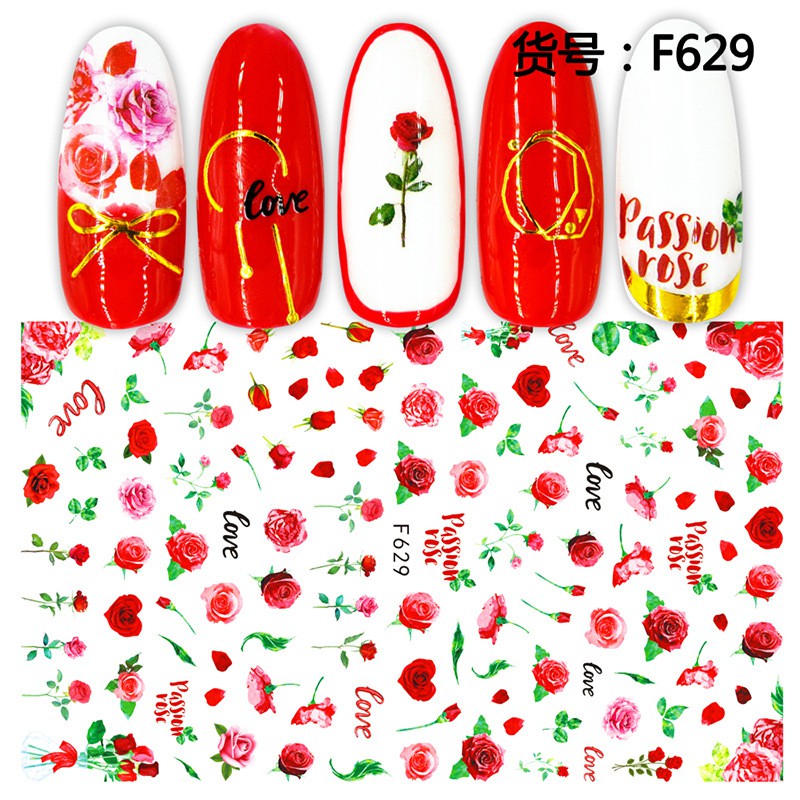 Miếng Dán Trang Trí Móng Tay Độc Đáo❤Hoa Hồng