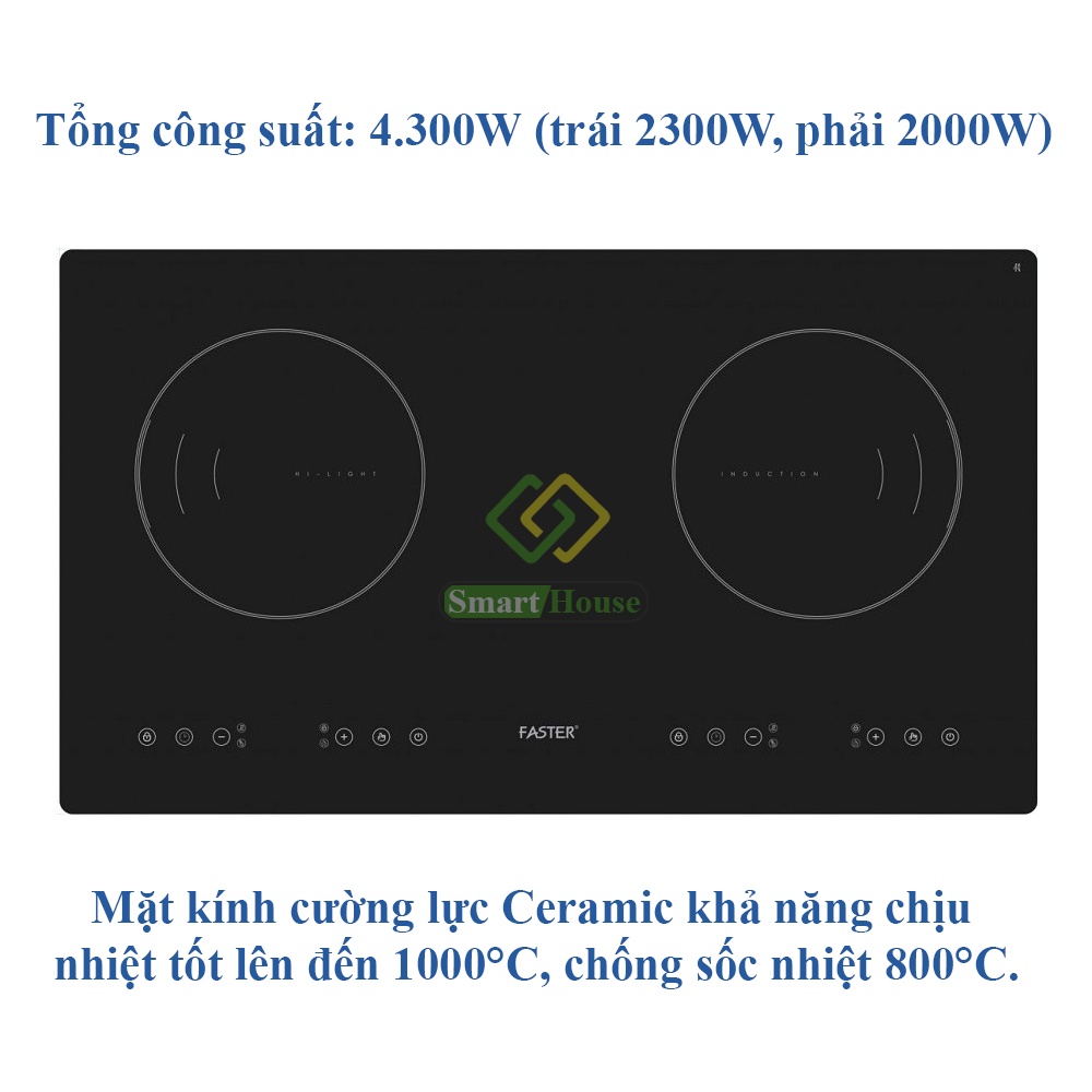 (Bán Rẻ Xin Đánh Giá 5🌟)Bếp Điện Từ Faster FS 288HI, Bếp Điện Từ Đôi, Bếp Điện Từ, Bếp Điện Từ Hồng Ngoại Smart House