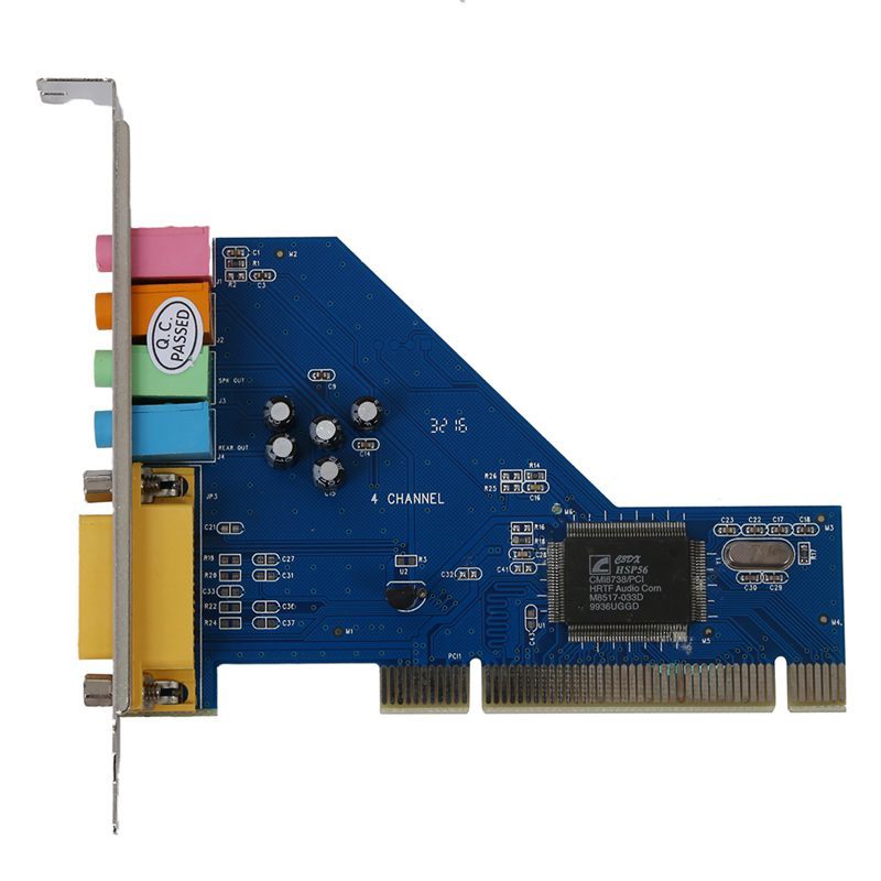 4 kênh C-Media 8738 Chip âm thanh 3D âm thanh nổi PCI bên trong Card âm thanh Win7 64 Bit 