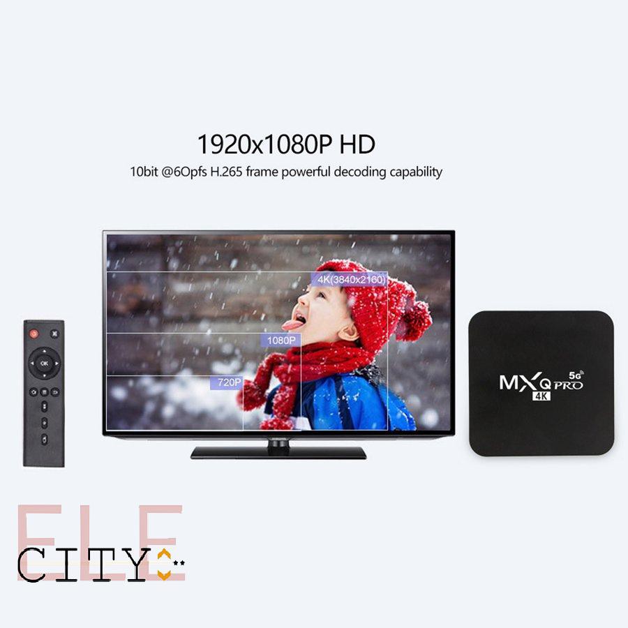 Hộp TV giải mã tín hiệu MXQPRO5G 4K thông minh phát đa phương tiện trên mạng điều khiển từ xa dành cho gia đình