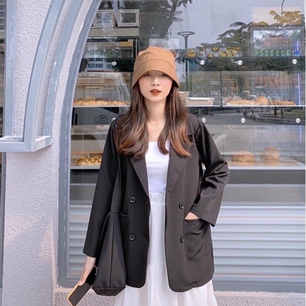 Áo Blazer nữ màu đen, áo vest tay dài trơn siêu hot 2020 | BigBuy360 - bigbuy360.vn