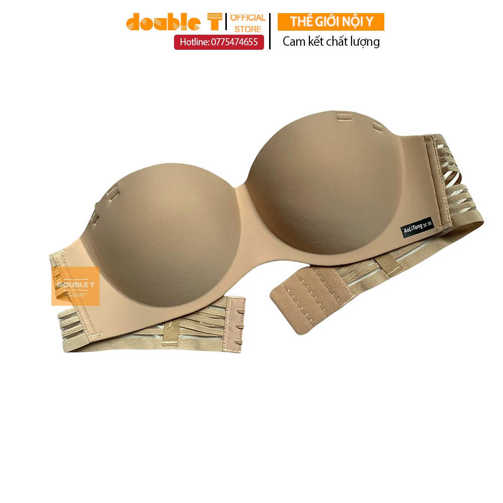 Áo ngực, áo lót nữ su mềm mịn cúp ngang không gọng, đệm nâng bàn tay 3cm cao cấp trơn đủ màu Double T#2031