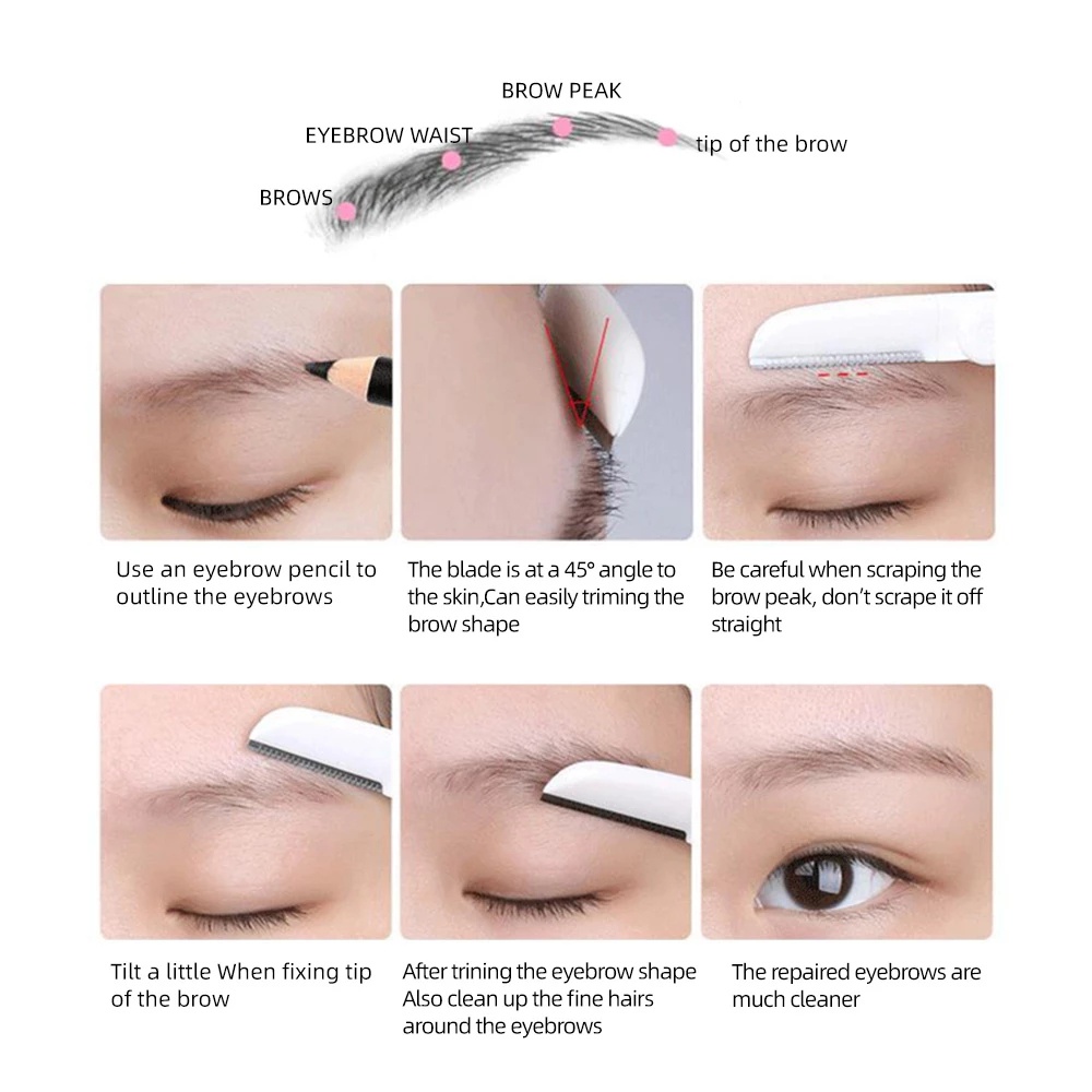 Set 3 Dao Cạo Lông Mày An Toàn Có Thể Gập Lại Tiện Dụng Cho Nữ