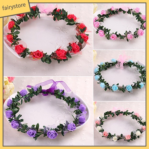Vòng Hoa Hồng Giả Đeo Đầu Thời Trang Nữ