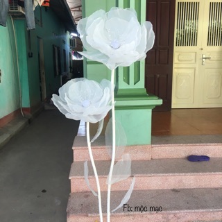 Set trụ 2 bông hoa khổng lồ , kèm đèn trang trí, decor, chụp ảnh...