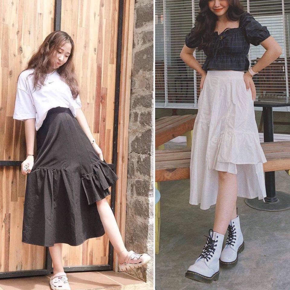 [WK075] Chân váy ulzzang 3 tầng mới thiết kế lệch tầng lạ mắt cạp chun dáng suông có quần trong chất voan cưc xinh | BigBuy360 - bigbuy360.vn