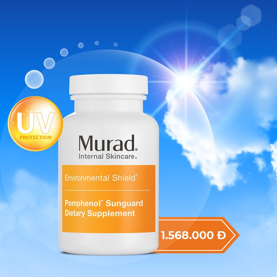 Viên Uống Chống Nắng Nội Sinh, Chống Oxy Hóa, Làm Khỏe Da Murad Pomphenol Sunguard Dietary Supplement (60 viên)