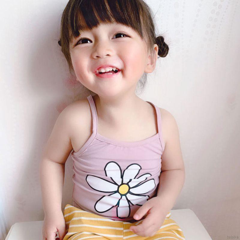 Áo Hai Dây In Họa Tiết Hoa Cúc Xinh Xắn Dành Cho Bé Gái 0-6 Tuổi