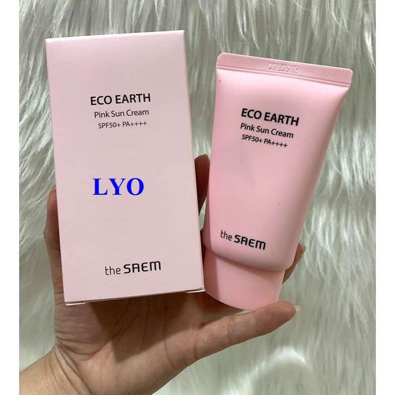 Kem chống nắng The Saem Eco Earth Power Pink 50ml mẫu 2020.