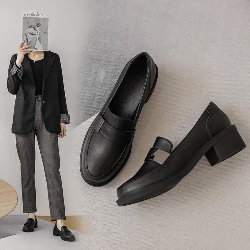 GIÀY LOAFER GÓT VUÔNG NỮ