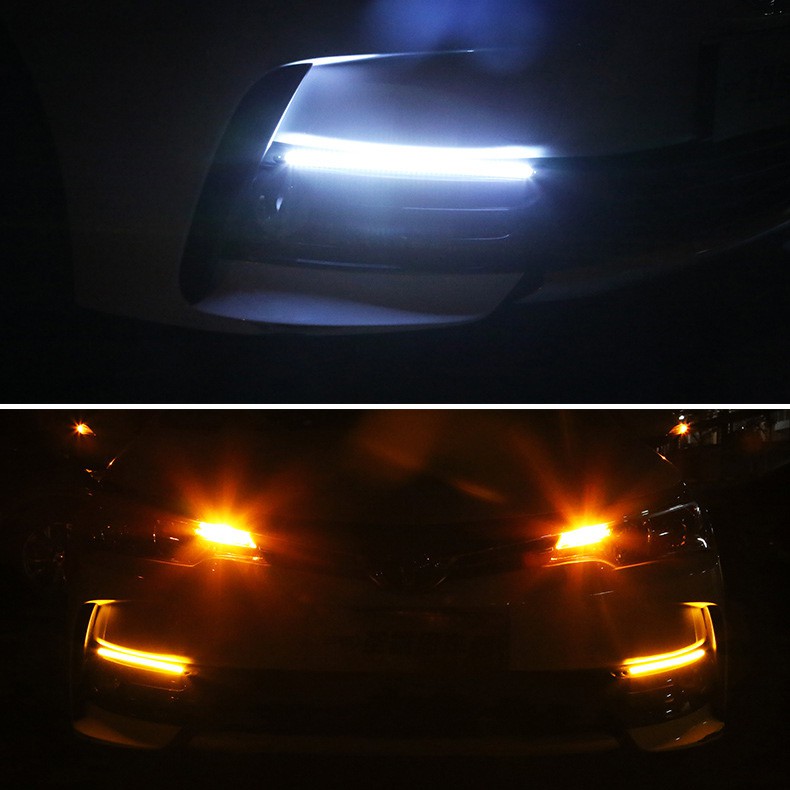 Đèn LED Định Vị Ban Ngày DRL CAO CẤP Kiêm Xi Nhan Đuổi (kiểu Audi) Hiệu Ứng Quét Khi Khởi Động Xe, nhiều kích thước