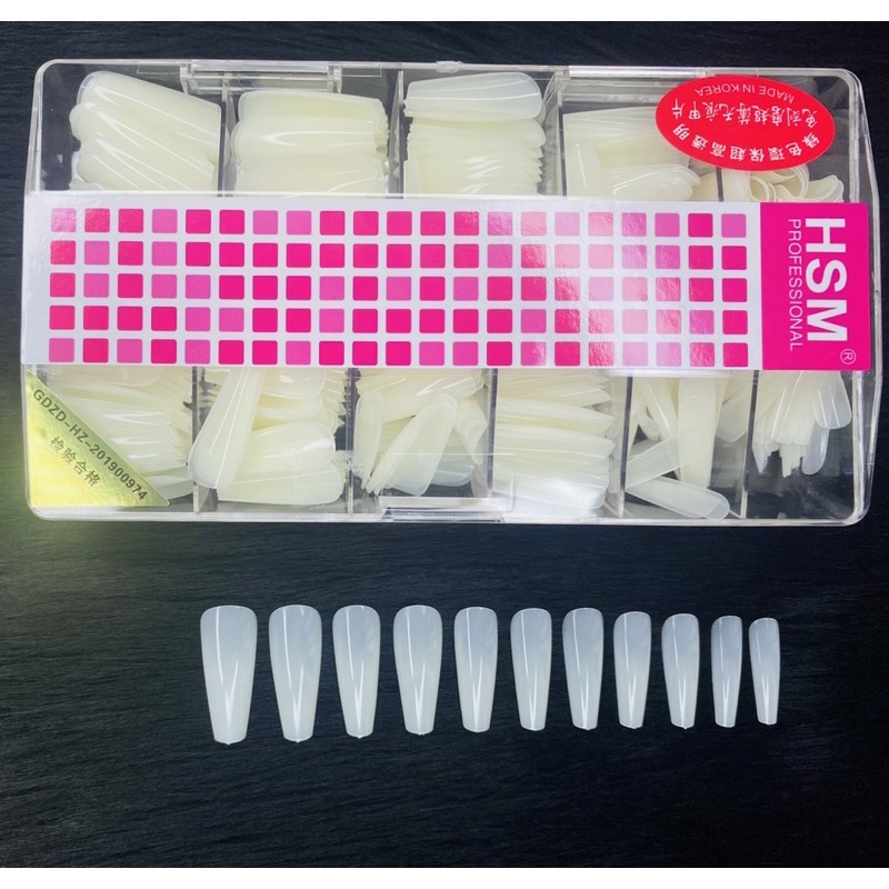 Móng úp HSM trơn nhọn, thang, vuông, bầu nhọn, bầu Loại 2 - Sushi Nail Mi