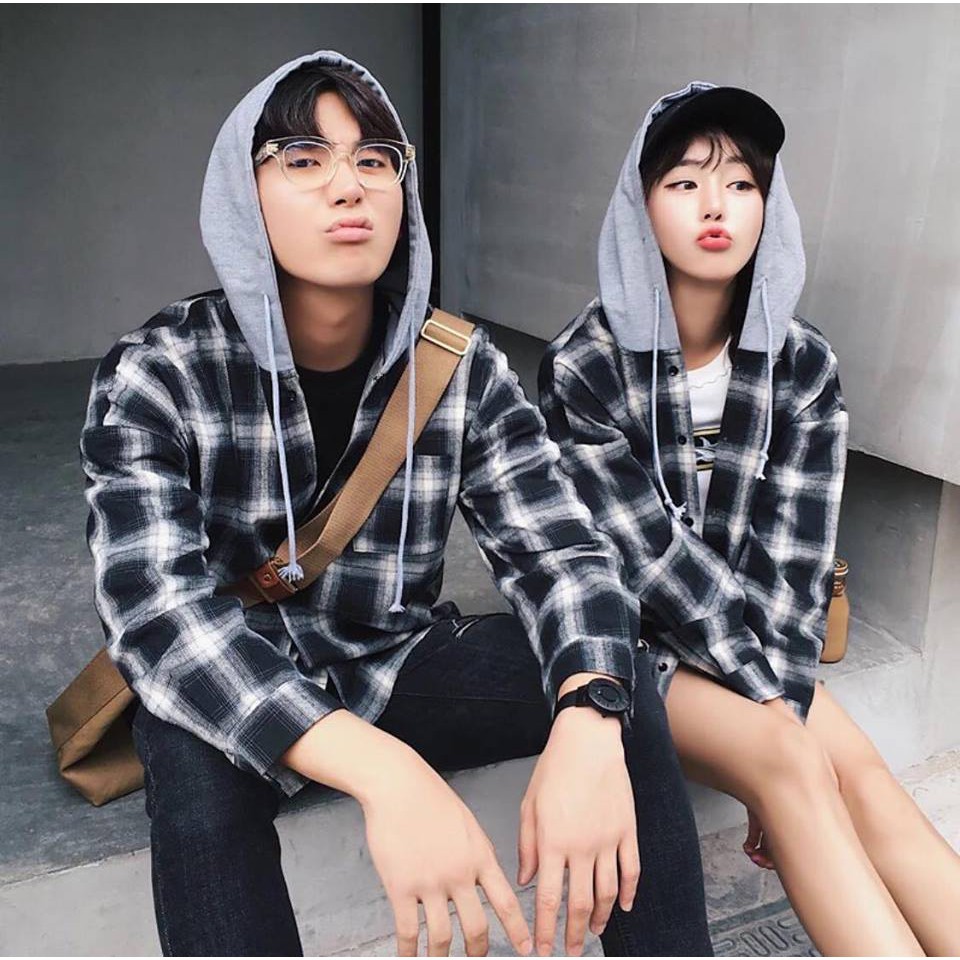 [ MUA 2 GIẢM 30% ]ÁO SƠ MI FLANNEL NÓN XÁM FORM UNISEX