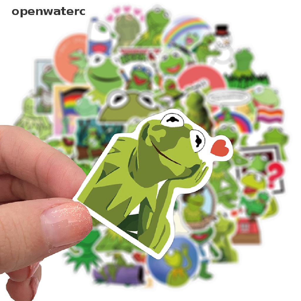 Bộ 50 Miếng Dán Hình Ếch Kermit Hoạt Hình Trang Trí Laptop Guitar Ván Trượt vn