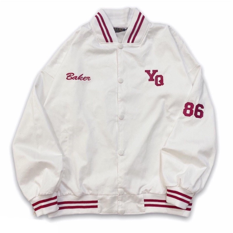 Áo Khoác Bomber Unisex, Áo Bomber backer YO-86 thêu chữ và số, chất kaki 2 lớp dày dặn, mã S190