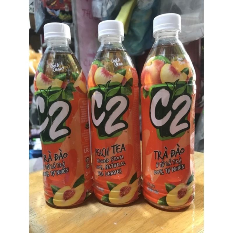 Now Ship - Lốc 6 chai C2 trà đào 455 ml
