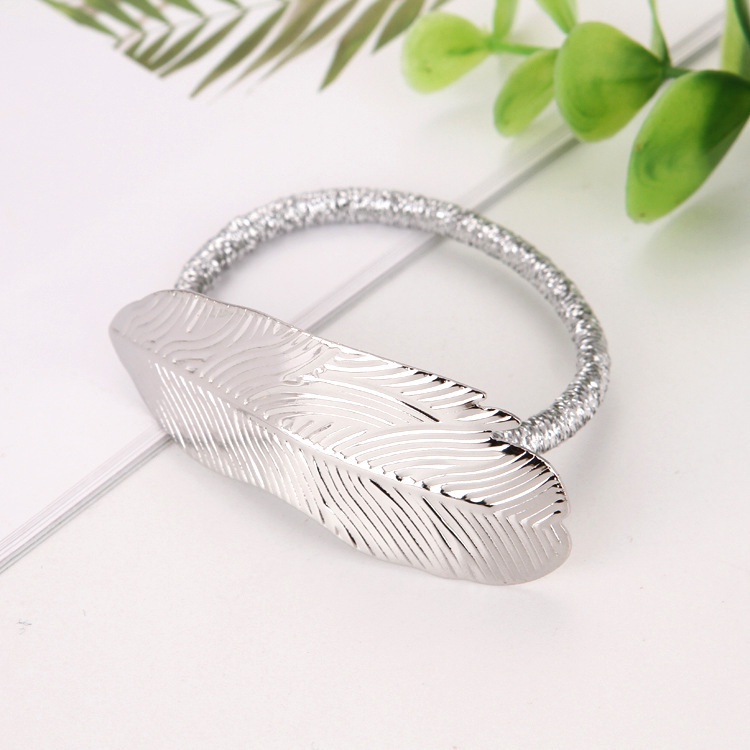 Dây Cột Tóc Dây Buộc Tóc Kim Loại  Chiếc Lá Thời Trang Hàn Quốc Sang Chảnh Cho Nữ