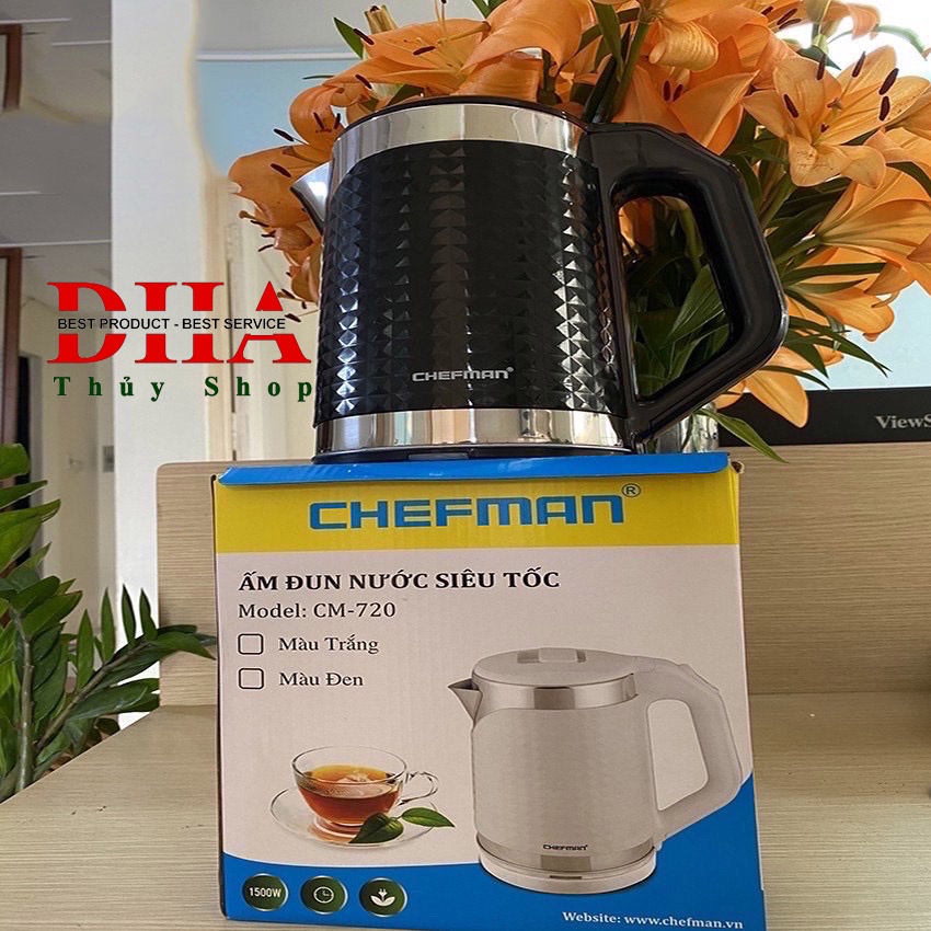 ẤM SIÊU TỐC CHEFMAN DUNG TÍCH 2L.BẢO HÀNH CHÍNH HÃNG 12 THÁNG