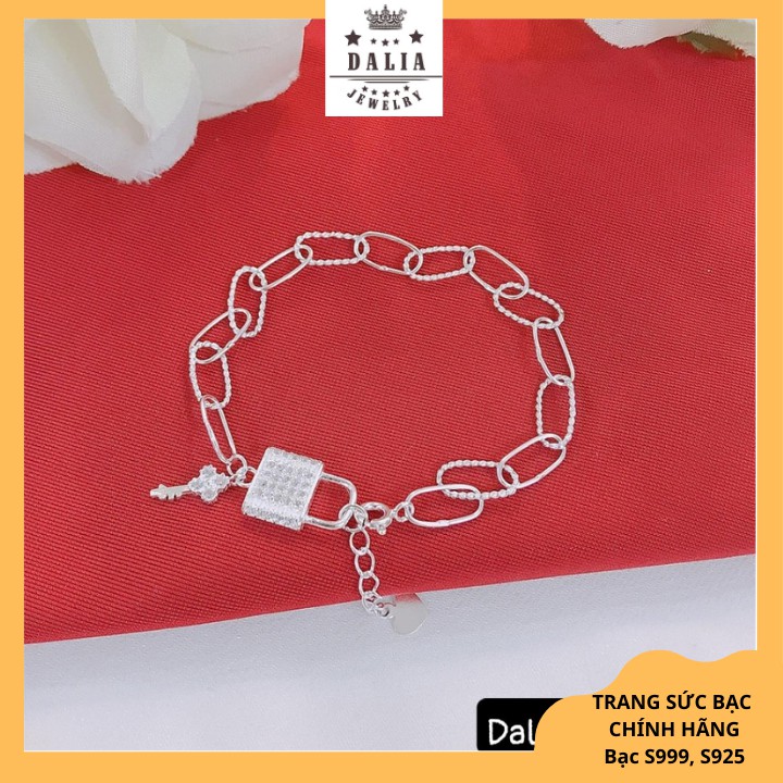 Lắc tay xích bạc thật ổ khóa tình yêu DaLiA Jewelry lắc tay bạc không gỉ DaLiA ...