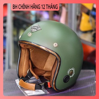 [MẪU MỚI] Mũ bảo hiểm 3/4 Napoli Sh Ruby - New (màu rêu) - bảo hành 12 tháng