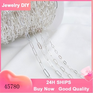 Dây xích dài hình chữ nhật/oval màu bạc dùng làm trang sức thủ công diy