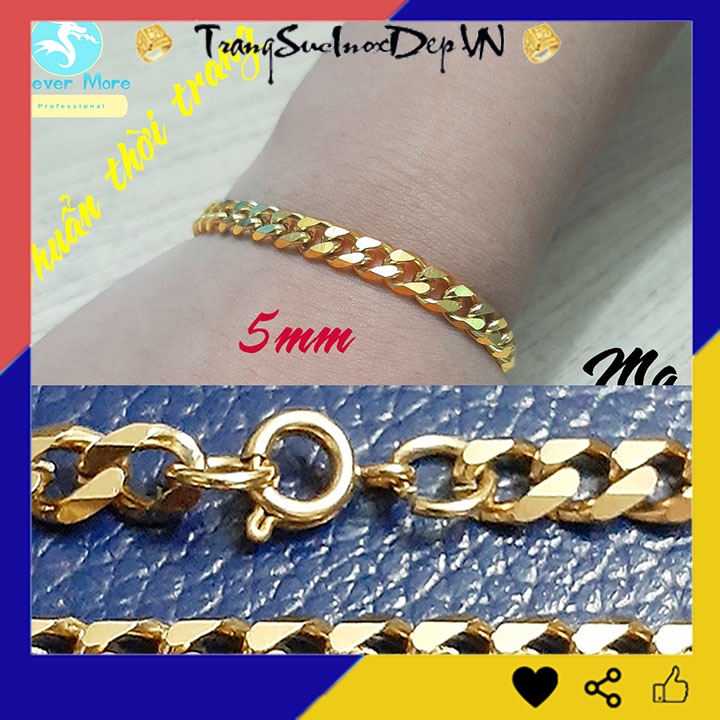 Lắc tay inox 5mm khóa Vip sáng đẹp, không đen đem lại đẳng cấp phong độ cho người đeo