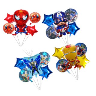 THANH LÝ NGHỈ BÁN - Combo 5 bóng hình chủ đề siêu anh hùng - người nhện - người dơi - đội trưởng mỹ - người sắt